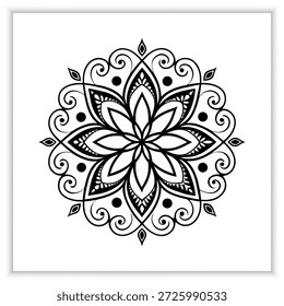 Black Mandala With Whaite Background 