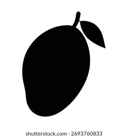 Diseño de Arte vectorial de silueta de mango negro sobre fondo blanco