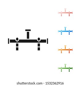 Black Manifold icon isolated on white background. Set icons colorful. Vector Illustration