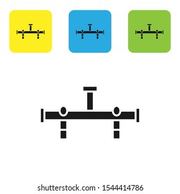Black Manifold icon isolated on white background. Set of colorful square icon buttons. Vector Illustration