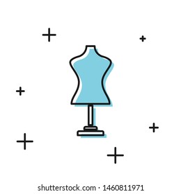 Black Mannequin icon isolated on white background. Tailor dummy. Vector Illustration Black Mannequin icon isolated on white background. Tailor dummy. Vector Illustration