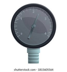 Black manometer icon. Cartoon of black manometer vector icon for web design isolated on white background