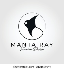 black manta ray logo vector illustration design