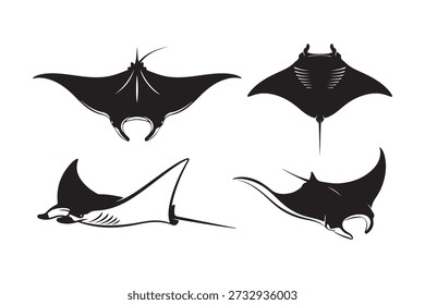 Vector de silueta Manta Ray negro 
