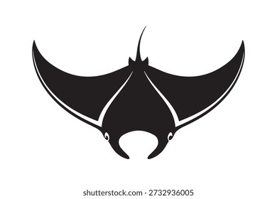 Black Manta Ray  silhouette  vector 