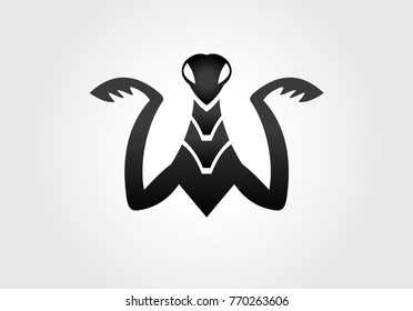 Black Mantis Grasshopper Logo