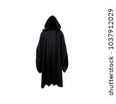 Black mantle, cloak, cape. Vector illustration.