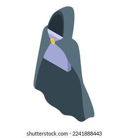 Black mantle icon isometric vector. Cloak cape. Hero cloak