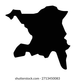 Schwarze Karte von Aargau einzeln auf weißem Hintergrund. Vektorgrafik