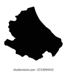 Mapa preto de Abruzzo isolado no fundo branco. Ilustração vetorial