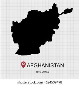 Black map of afghanistan. Vector illustration eps 10.