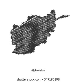 Black map of Afghanistan for your design, concept Illustration.