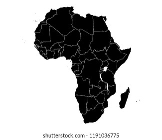 Black map of Africa.