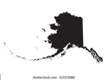 black map of Alaska