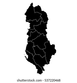 Black map of Albania