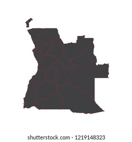 black map of Angola