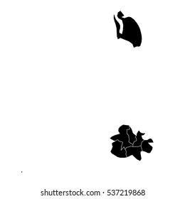 Black map of Antigua Barbuda