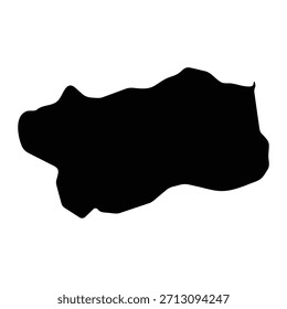 Mapa negro del valle de Aosta aislado sobre fondo blanco. Ilustración vectorial