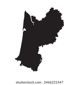 Black map of Aquitaine province. Vector illustration