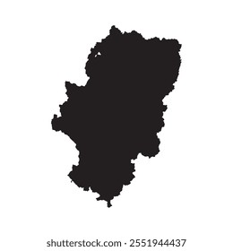 Mapa negro de Aragón aislado sobre fondo blanco. Ilustración vectorial