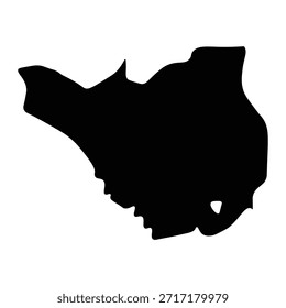 Black map of Ararat isolated on white background. Vector illustration