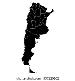 Black map of Argentina