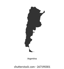 Black map of Argentina for your design, concept Illustration.