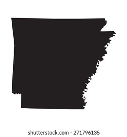 black map of Arkansas