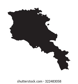 black map of Armenia 