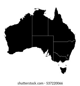 Black map of Australia