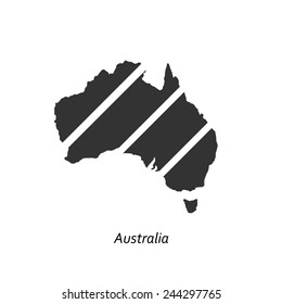 Black map of Australia for your design, concept Illustration.