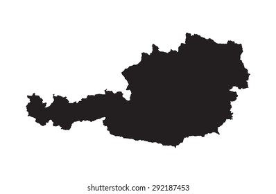 black map of Austria
