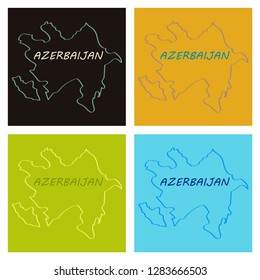 black map of Azerbaijan