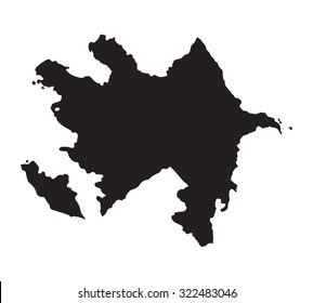 black map of Azerbaijan  svg