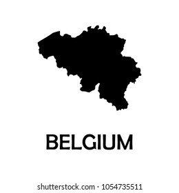 Black map of belgium. white background vector.
