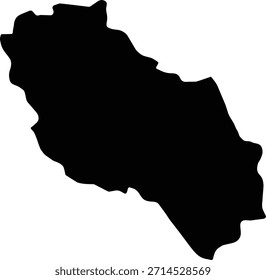 Schwarze Karte von Berat einzeln auf weißem Hintergrund. Vektorgrafik