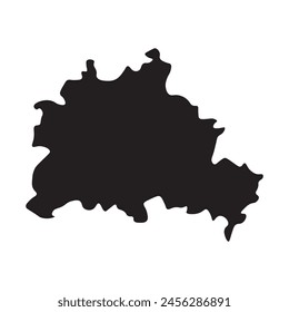 Schwarze Karte von Berlin isoliert auf weißem Hintergrund. Vektorillustration