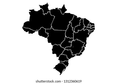 Black map of Brazil
