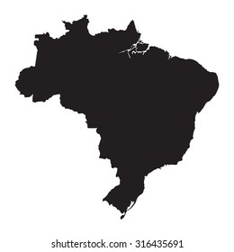 black map of Brazil