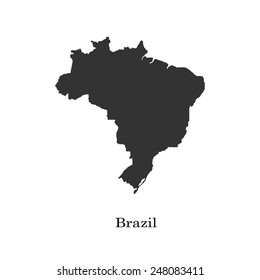 Black map of Brazil for your design, concept Illustration.
