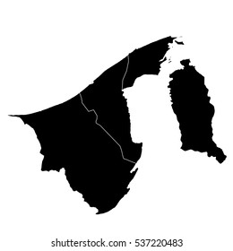 Black map of Brunei Darussalam