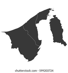 Black map of Brunei Darussalam