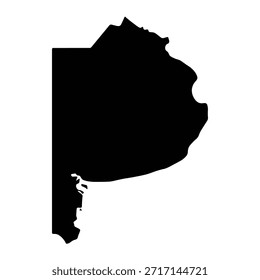 Mapa preto de Buenos Aires isolado no fundo branco. Ilustração vetorial