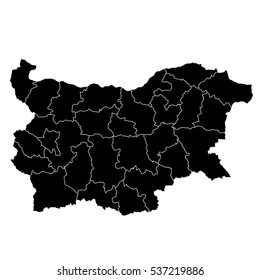 Black map of Bulgaria