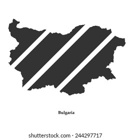 Black map of Bulgaria for your design, concept Illustration.