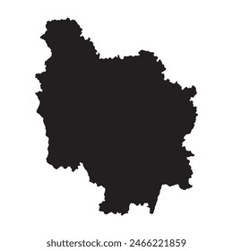 Black map of Burgundy province. Vector illustration