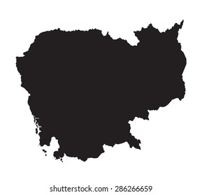 black map of Cambodia