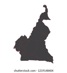 black map of Cameroon