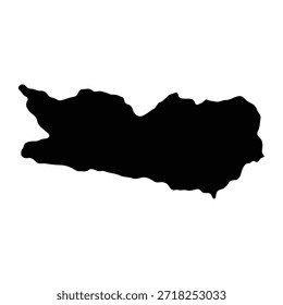 Mapa negro de Carintia aislado sobre fondo blanco. Ilustración vectorial