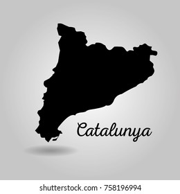 black map of catalonia spain independence landmark